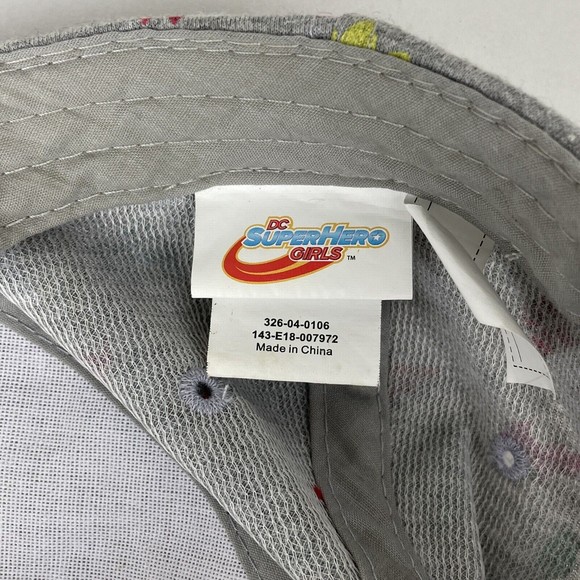 Girls DC Superhero Hat Be Awesome Gray w/ Superhero Symbols Wonder Woman Batman - Picture 12 of 12